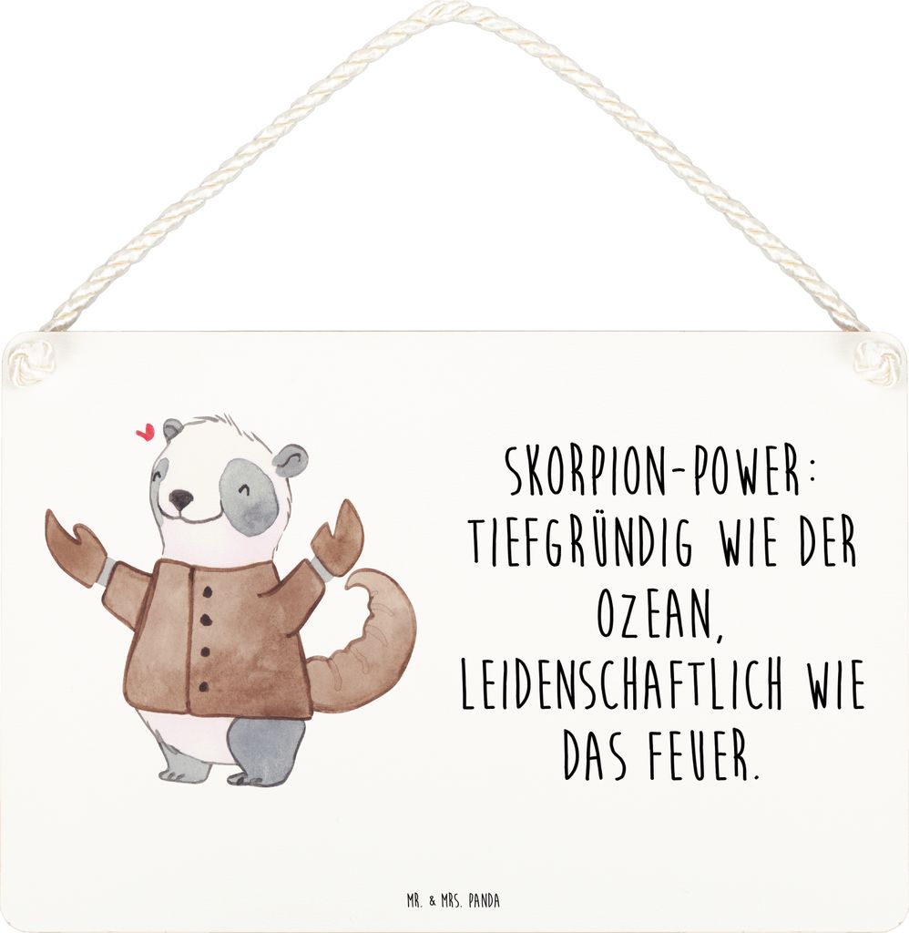 Mr. & Mrs. Panda Schild Skorpion Astrologie DIN A5 - Weiß - Geschenk, Wandbild Holz, Türschild, kleine aufmerksamkeit, Sternzeichen, Geburtstagsg...