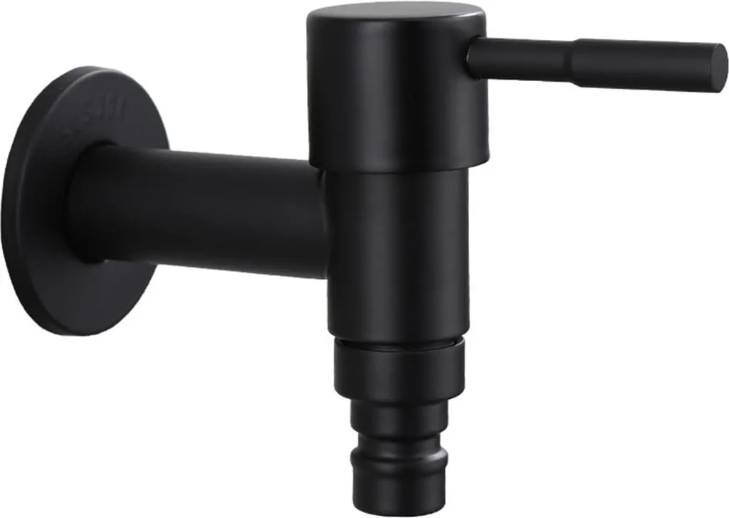 Robinet eau froide anti-corrosion noir inox poignée courte gain de place