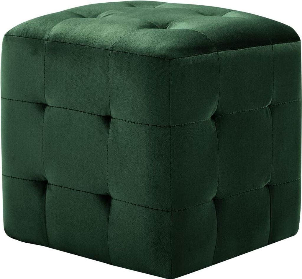 vidaXL Nachttische 2 Stk. Grün 30x30x30 cm Samtstoff