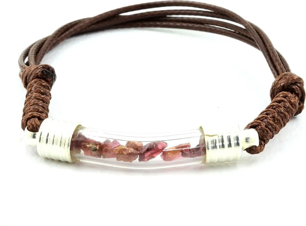 Bracelet en grenat rhodolite brut : pierres naturelles et perles 8mm