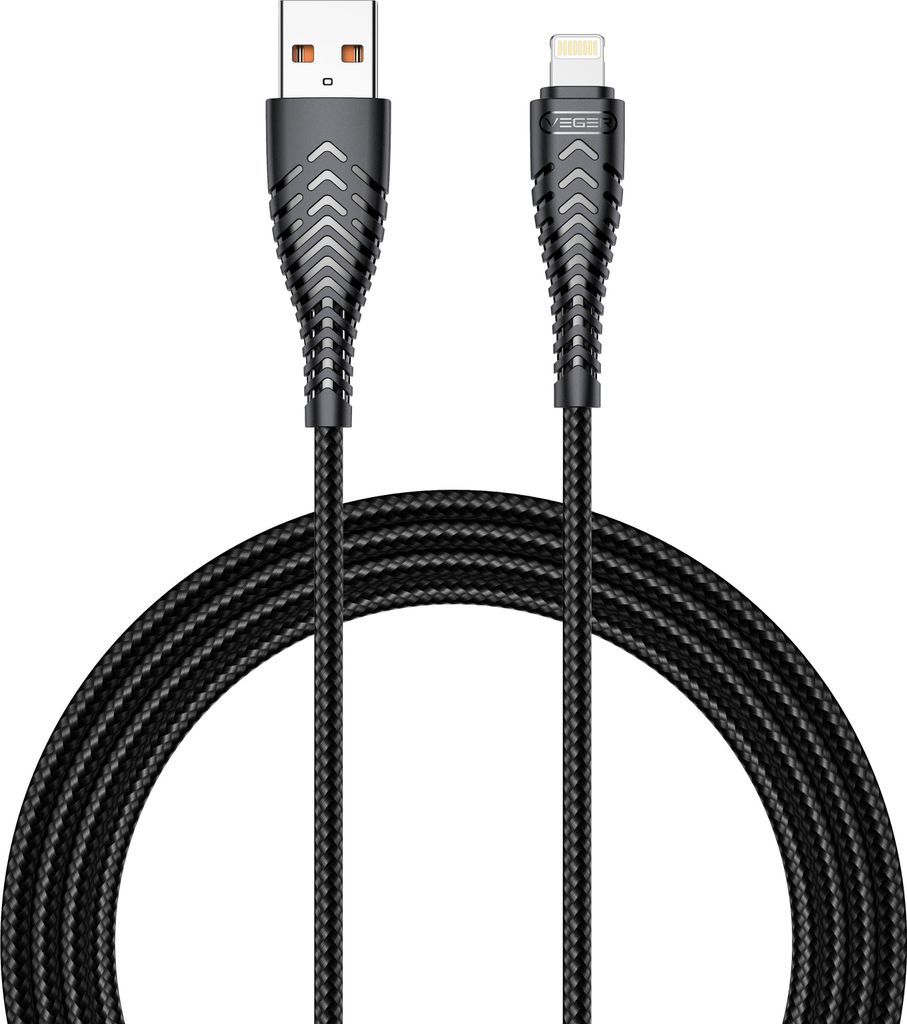 VEGER USB A zu Lightning 2.4A Kabel V105 1.2 m schwarz