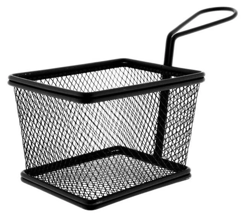 Bac à frites inox noir : fini les frites molles ! Set de 6 paniers pro