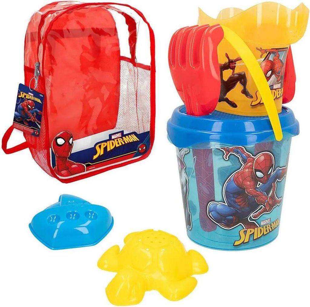 Colorbaby Spiderman Set Cubo Strand 18 Cm Mit Zubehör Und Transport Rucksack Mehrfarbig Kinder Mehrfarbig One Size