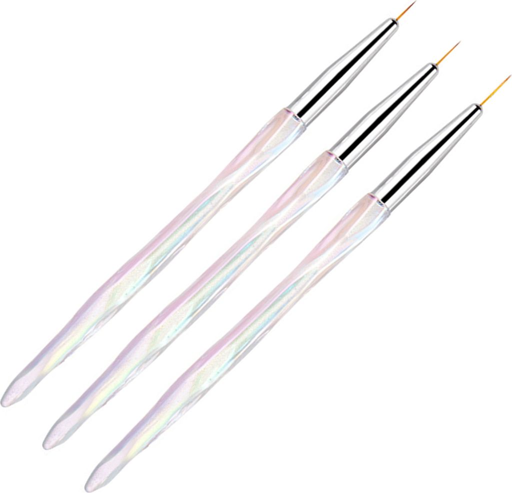 3-teilige Nagelkunstpinsel zum Erstellen zarter Muster, zum Verwalten von Nageldetails, multifunktionale Manikürepinsel für breite Anwendungen