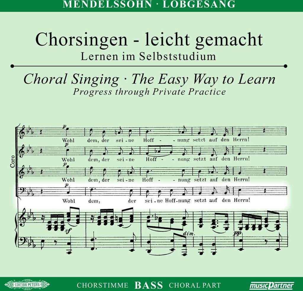 Lobgesang (Symphonie Nr.2) op.52, Chorstimme Bass, 1 Audio-CD