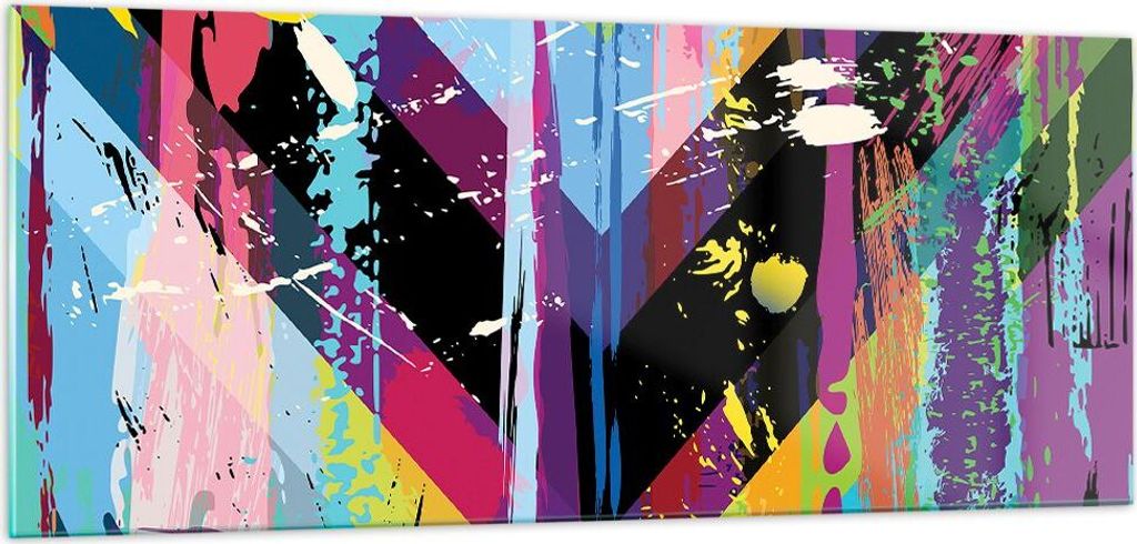 Bilder auf glas - Abstraktion modern - 100x40cm - Glasbilder - Wandbilder - Kunstdruck - zum Aufhängen bereit - Wanddekoration aus Glas - Glas Bil...