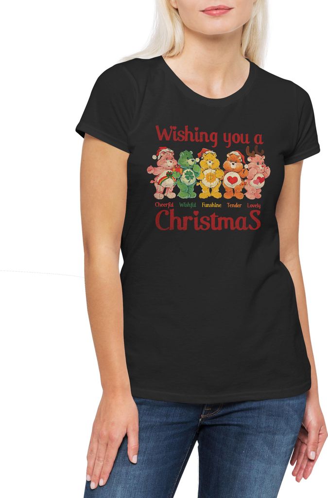 Urban Backwoods Christmas Bears Wish, Damen T-Shirt, Farbe: Schwarz, Größe: XL