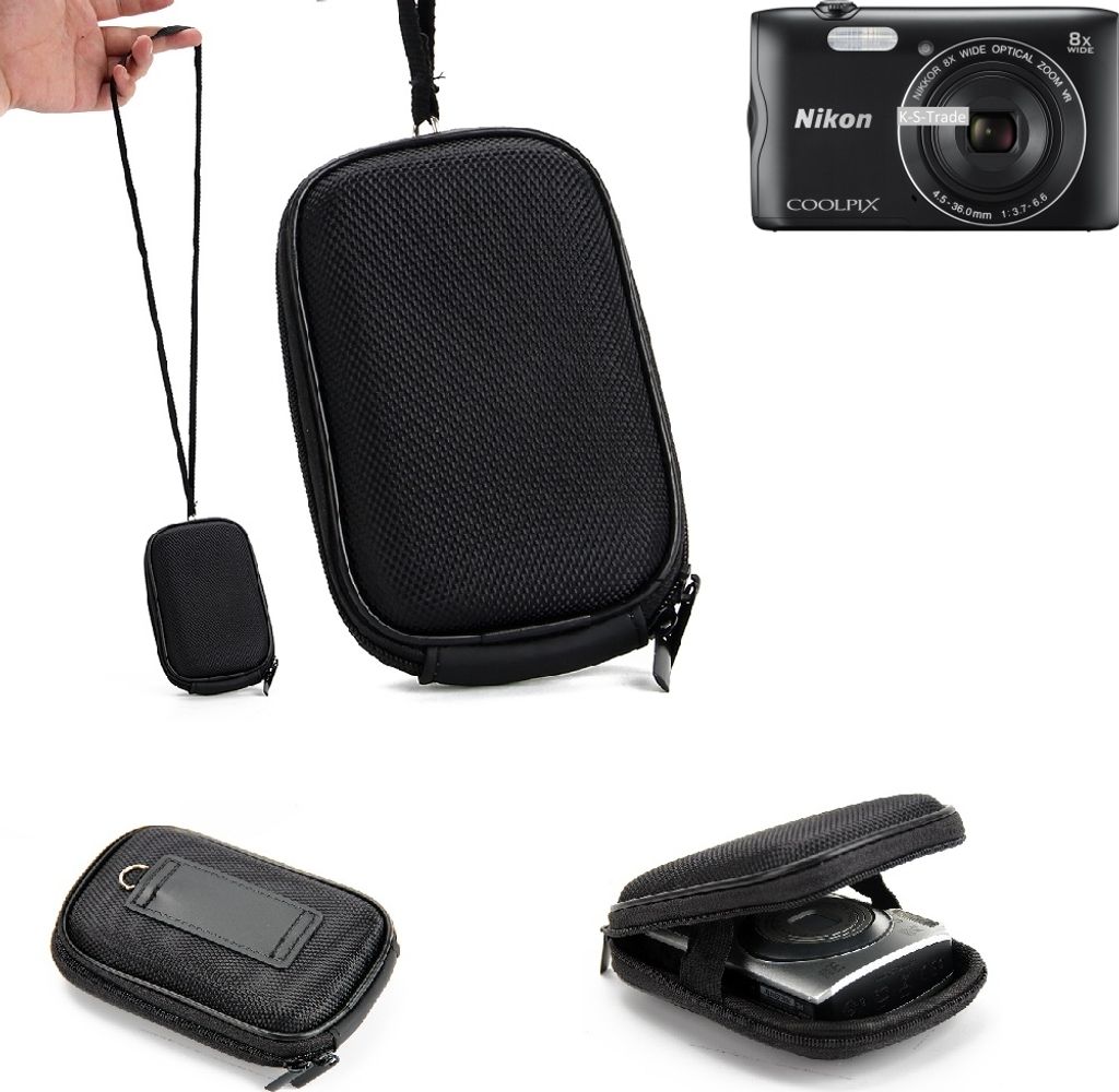 K-S-Trade Hardcase Kamera-Tasche Foto-Tasche kompatibel mit Nikon Coolpix A300 für Kompaktkamera Gürteltasche Case Schutz-Hülle