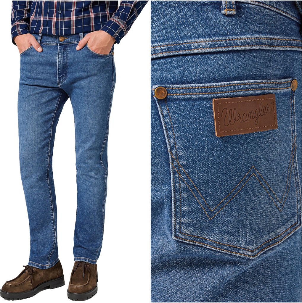 WRANGLER, Herren Jeanshosen, Slim fit, LARSTON, W38 L34, Blau, Jeans, baggyjeans, buggy
