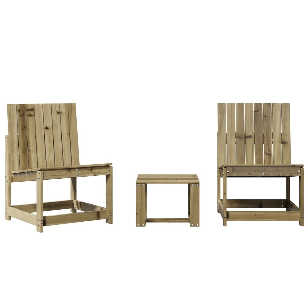 vidaXL 3-tlg. Garten-Lounge-Set Kiefernholz Imprägniert