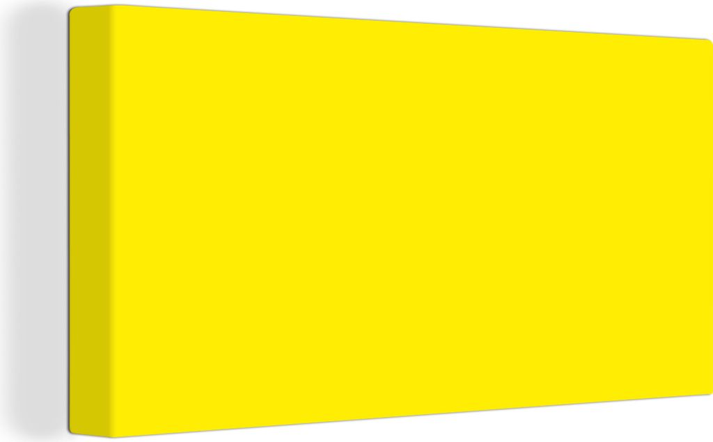 MuchoWow - Leinwandbilder - Gelb - Zitrone - Neon - Farben, Wandbild, Wanddeko Bilder Wohnzimmer, 40x20 cm