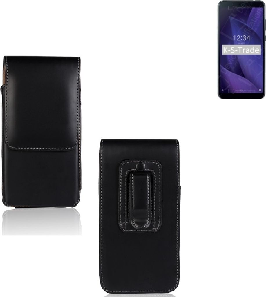 K-S-Trade Gürteltasche für Sharp Aquos V Schutz Hülle Handy Hülle mit Magnetverschluss Holster in schwarz