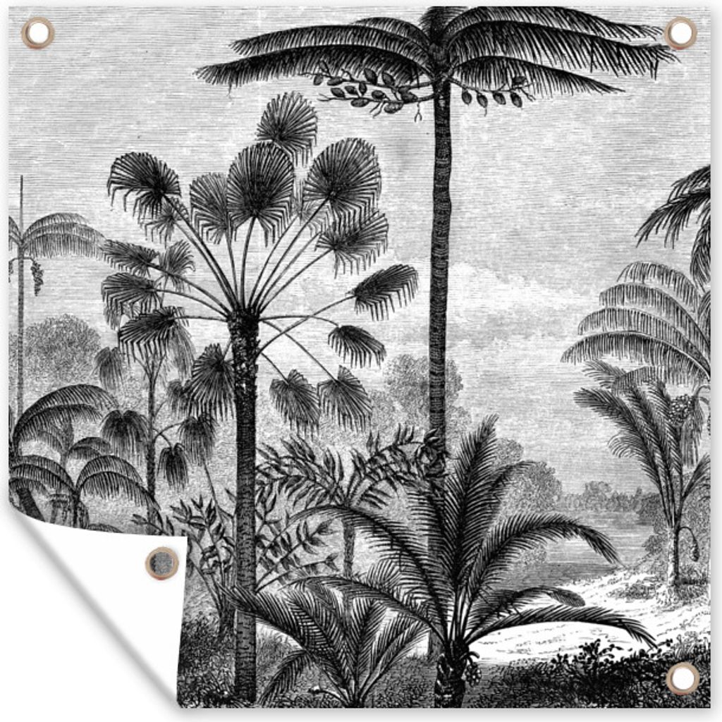 MuchoWow 50x50 cm Outdoor-Poster Gartendeko Sichtschutz Garten Poster für den Garten Design - Bäume - Natur - Pflanzen - Botanisch