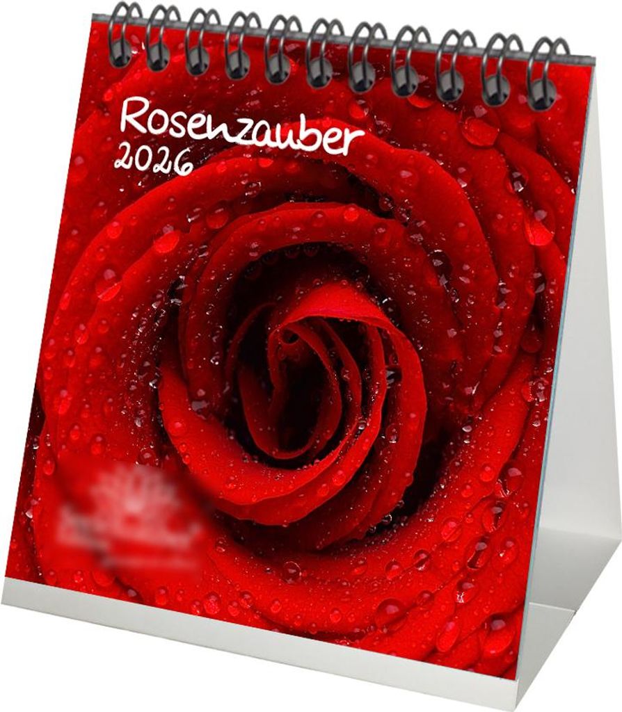 Rosenzauber Tischkalender 10cm x 10cm für 2026 Rosen und Blüten - Seelenzauber