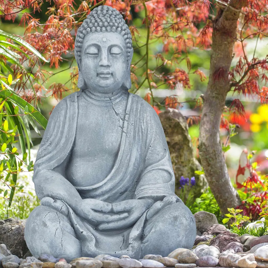 Grande Statue Bouddha de 50 cm décorative pour salon et terrasse