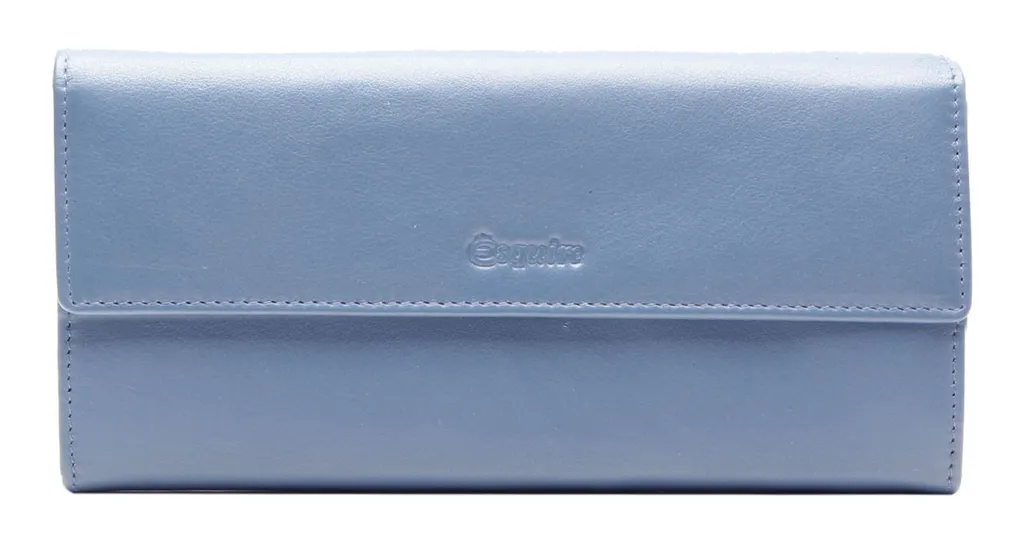 Esquire Viktoria Wallet Dove Blue Pelle - Portafoglio Donna RFID Lungo