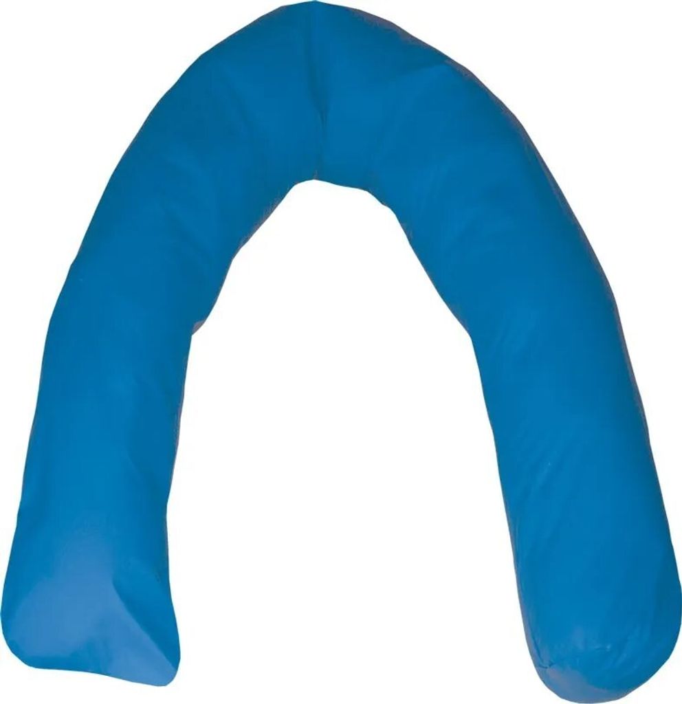 Aston Bed positioning cushion U-crescent in silicone fibre Blue