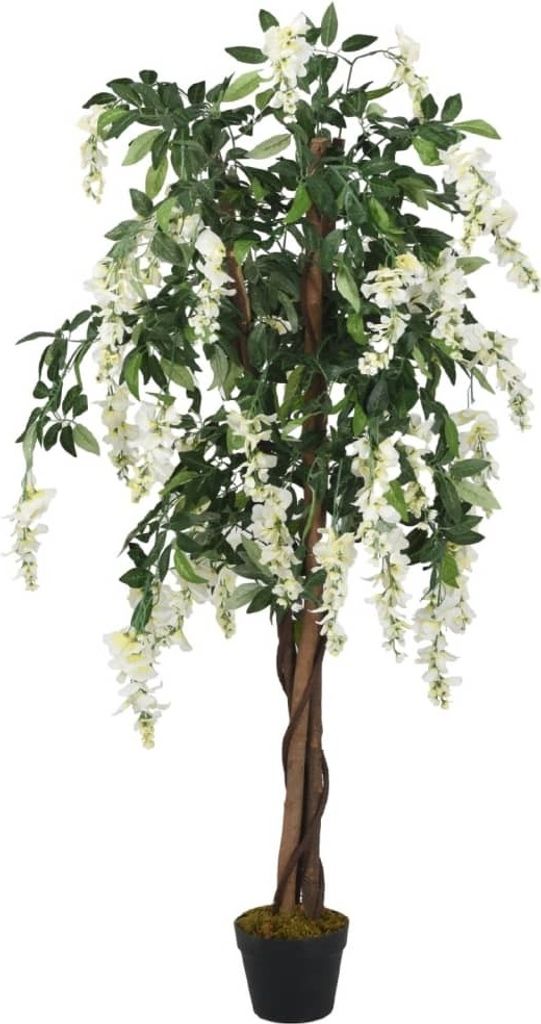 Glyzinienbaum Künstlich 1260 Blätter 180 cm Grün und Weiß