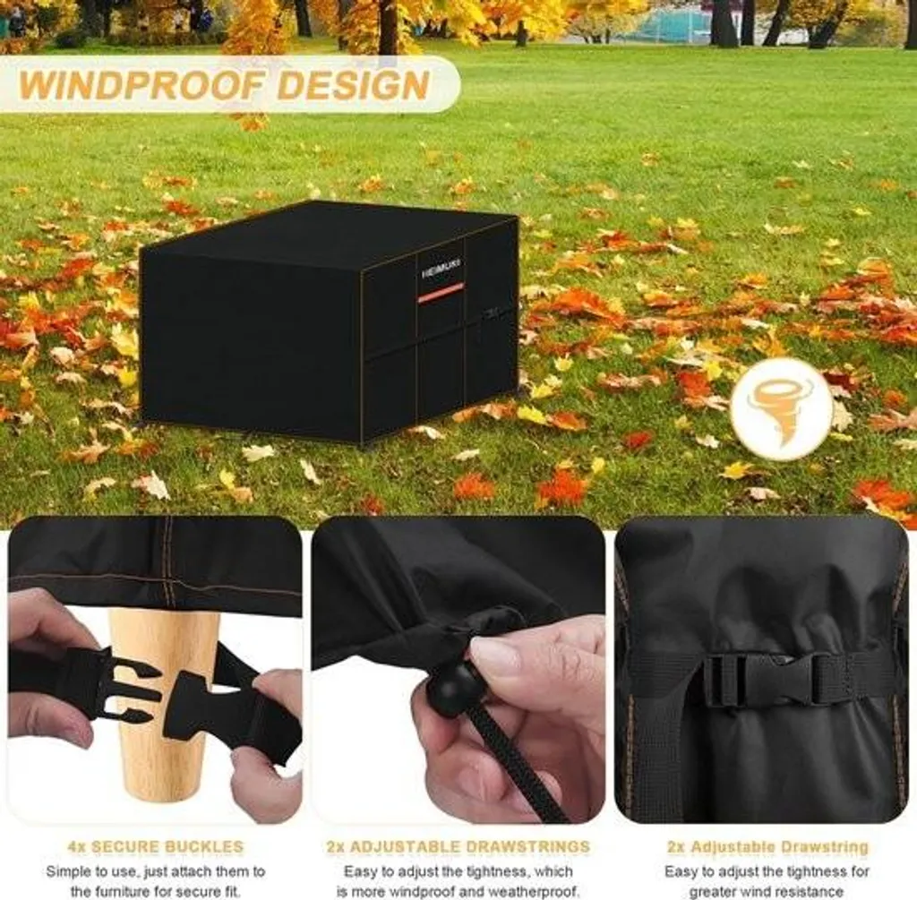 Bâche de protection extérieure imperméable pour table carrée 100x100 cm - 4