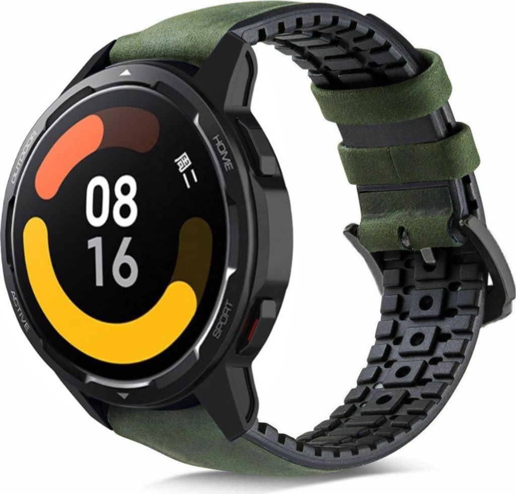 Strap-it Xiaomi Watch S1 Silikon-Lederarmband (Grün)