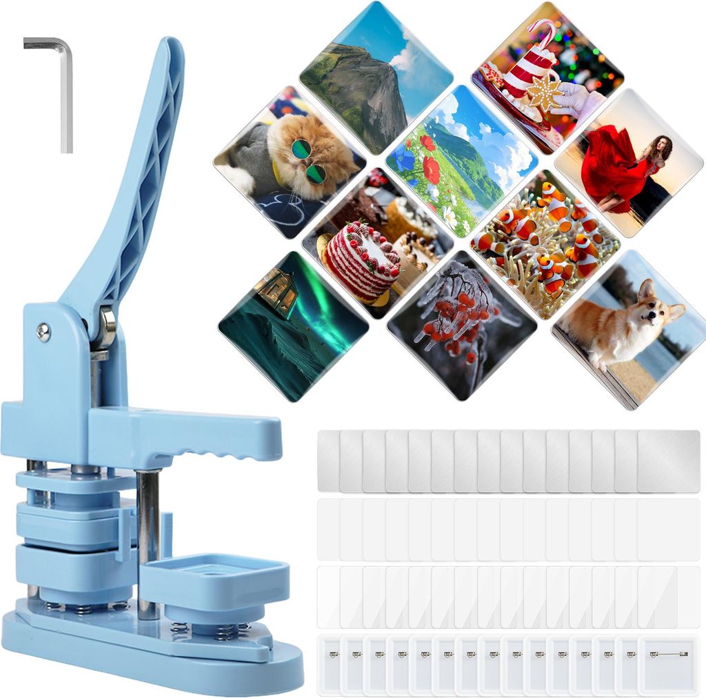 Square Button Maker Maschine mit 100 Sets Button-Zubehör, Produktbild 