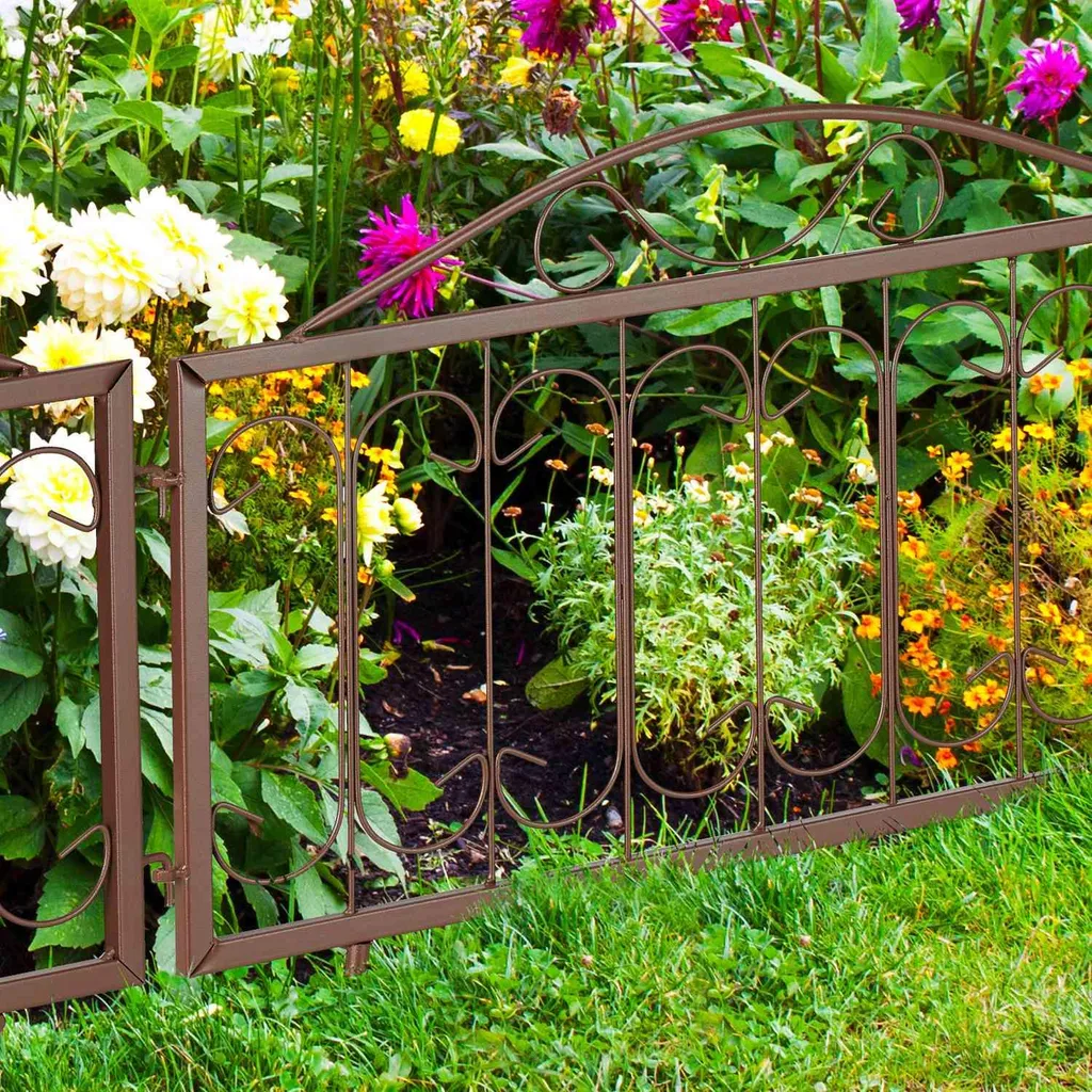 Bordure de pelouse marron en métal robuste 4 unités haute qualité