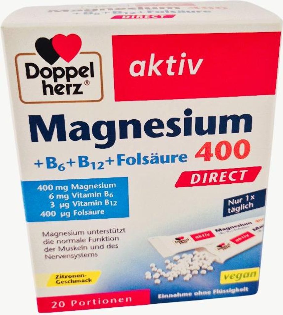 Doppelherz | Aktiv Magnesium 400 | 20 Portionen Produktbild 