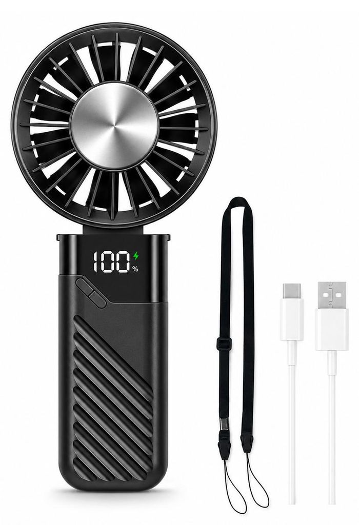 Tragbarer Mini Handventilator, USB wiederaufladbar 4000mAh, Produktbild 