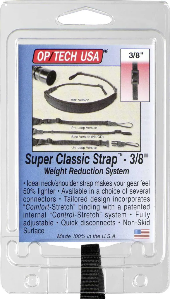 OP/TECH Super Classic Strap Noir - Courroie de transport unigrip robuste