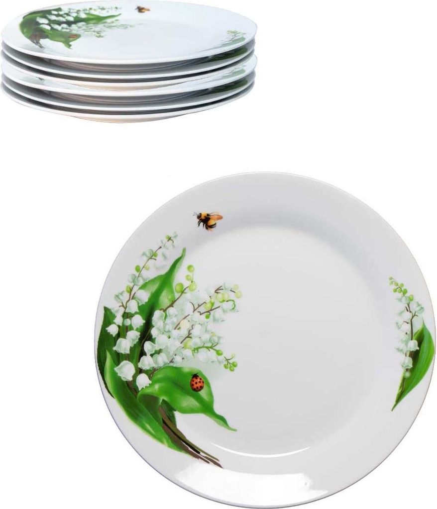 Teller 6er Set Maiglöckchen Ø26,5 cm Porzellan klassisch elegant rund