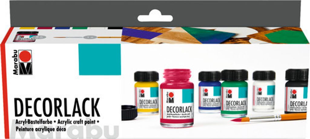 Starter-Set Laque décorative acrylique Marabu Contenu : 6 x Image du produit 