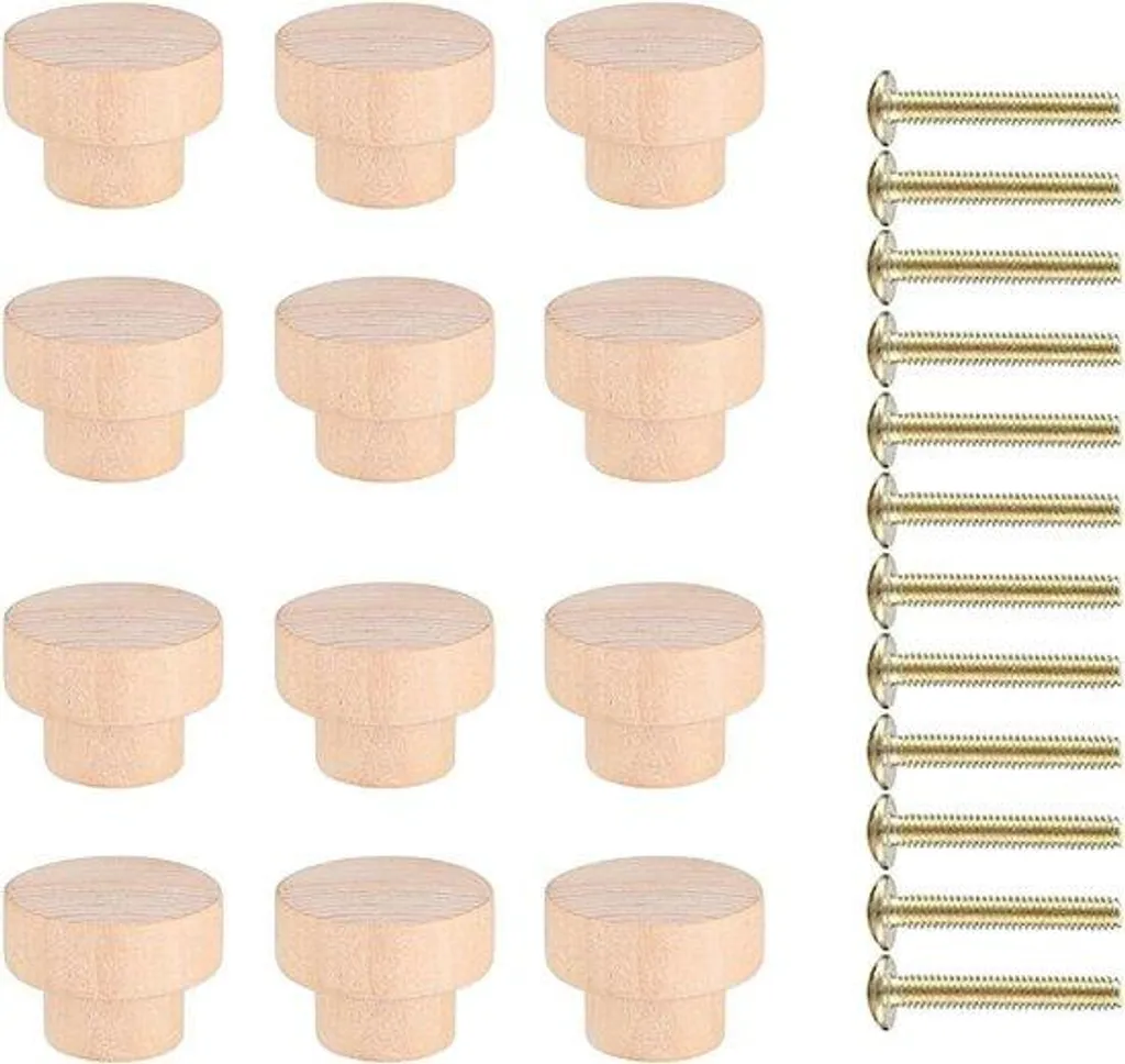 Réparer meuble : boutons ronds en bois 35 mm pour remplacer poignées cassées