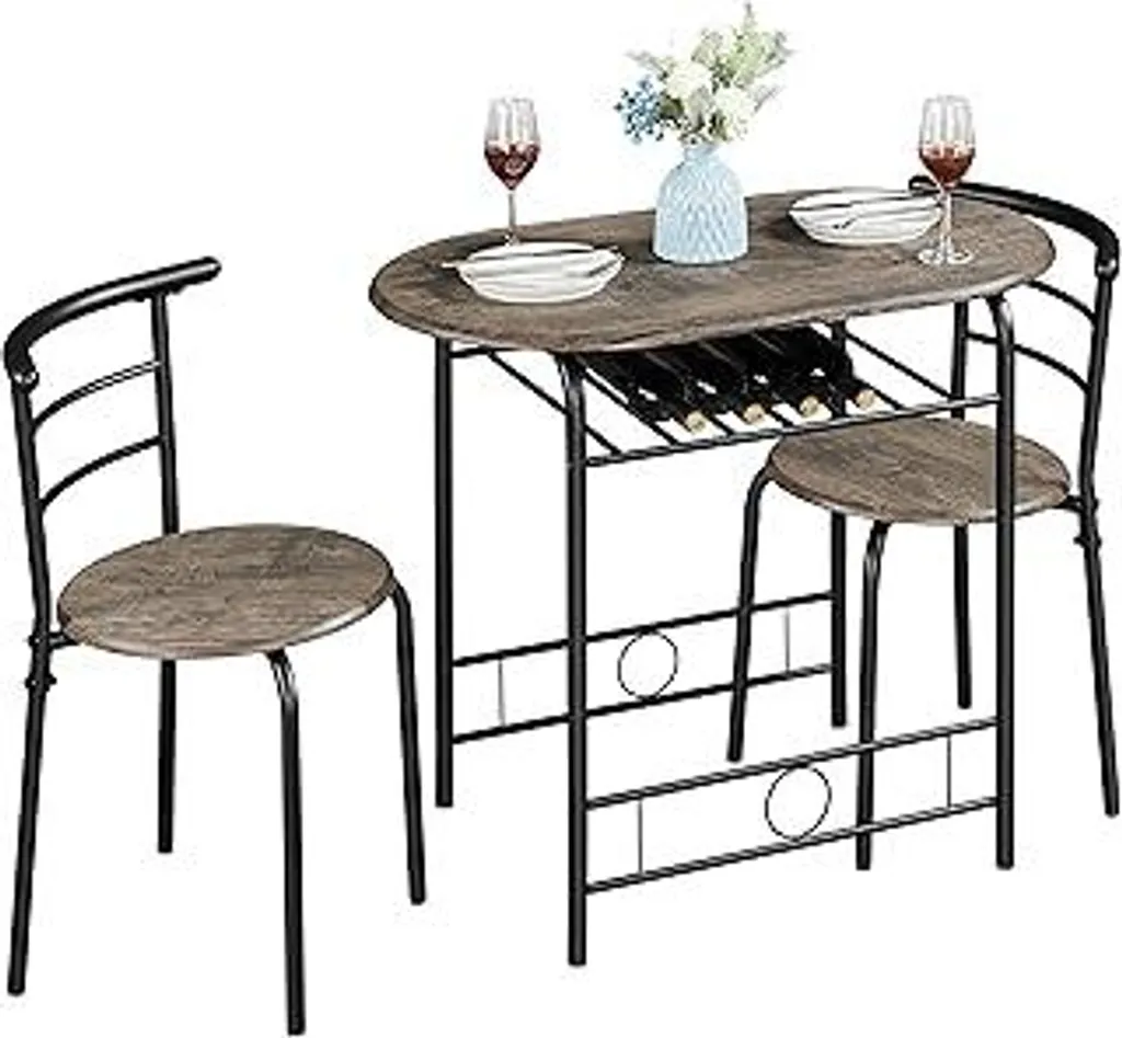 Set Balcone Legno Naturale Driftwood - Arredo Giardino 3 Pezzi