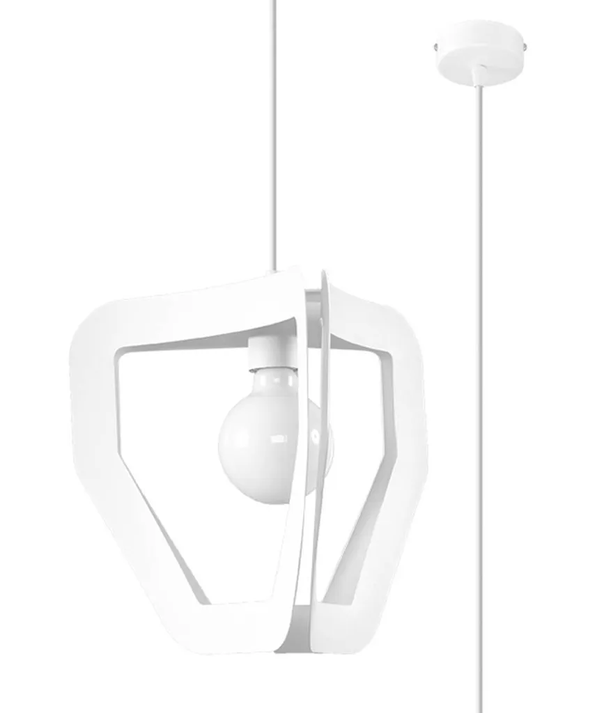 Lustre Suspension Moderne TRES Blanc en Acier pour Salon et Cuisine