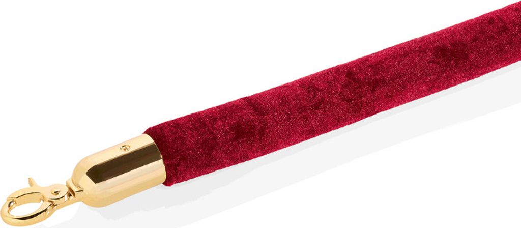5x Verbindungstau 1,5 m für Abgrenzungspfosten Velours, verchromt bordeaux rot / gold