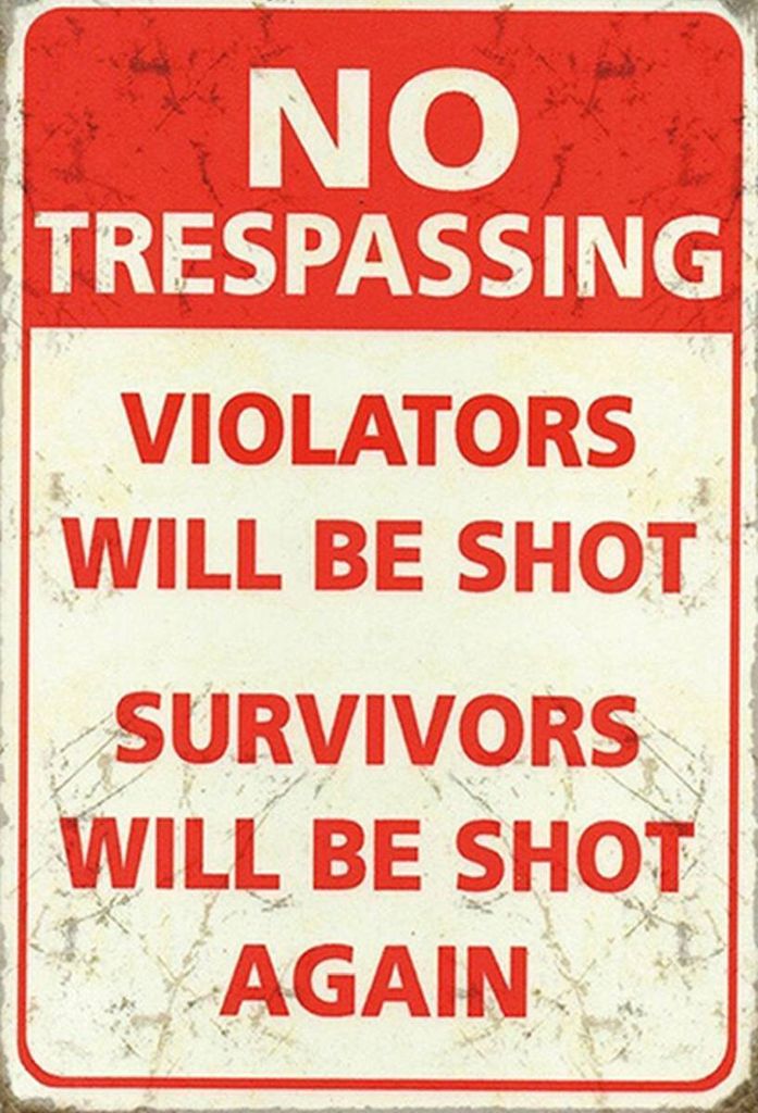 vianmo Holzschild 30x20 cm No trespassing violators be shot