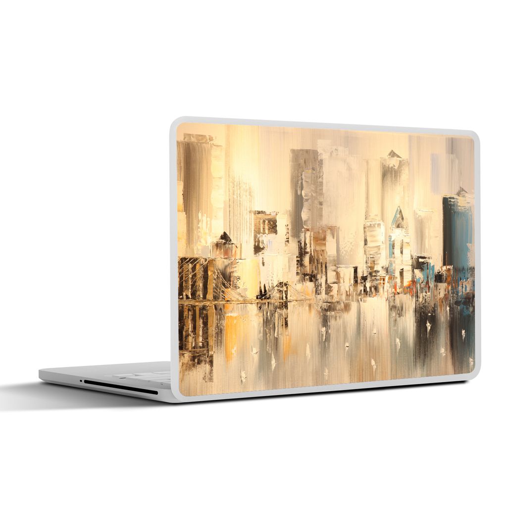 MuchoWow Laptop Aufkleber Sticker Cover Gemälde - Öl - Abstrakt - Skyline 36.5x27.5 cm - Laptop-Sticker