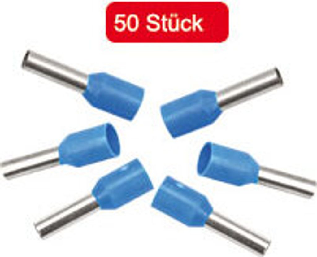 Aderendhülsen 2,50 mm², Länge 8 mm, blau, 50 Stück