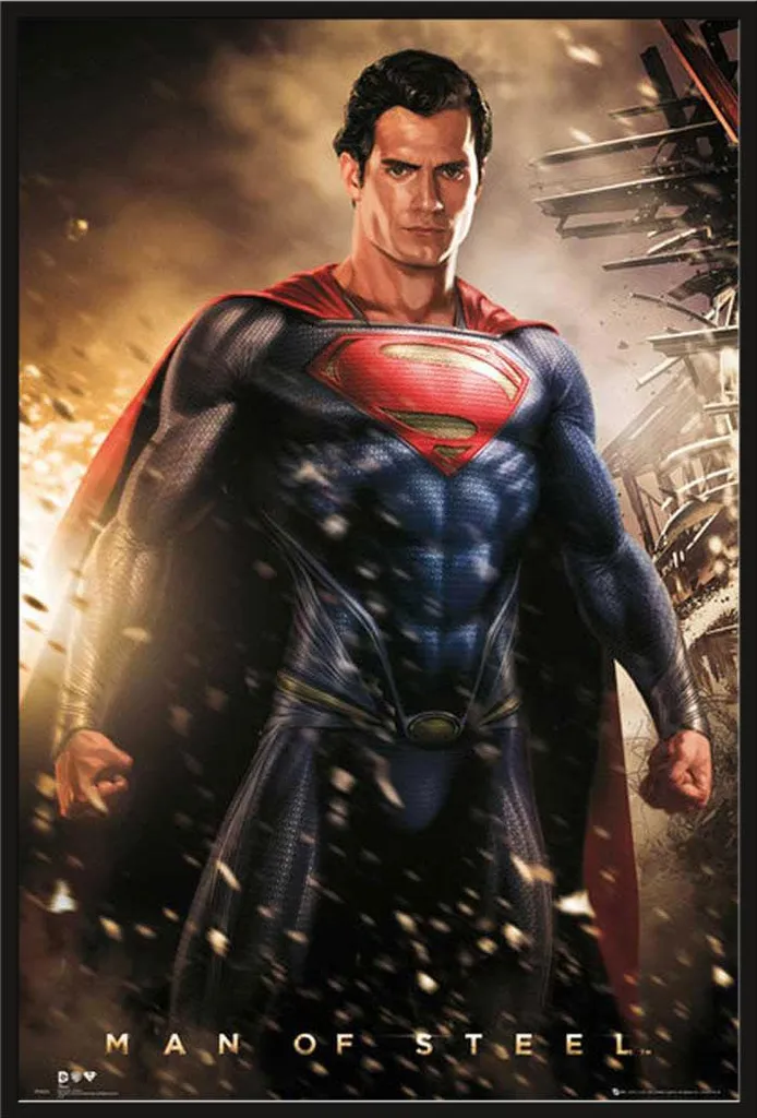 Man of Steel Affiche Explosion avec Cadre Shinsuke Maxi Noir 61x91,5 cm