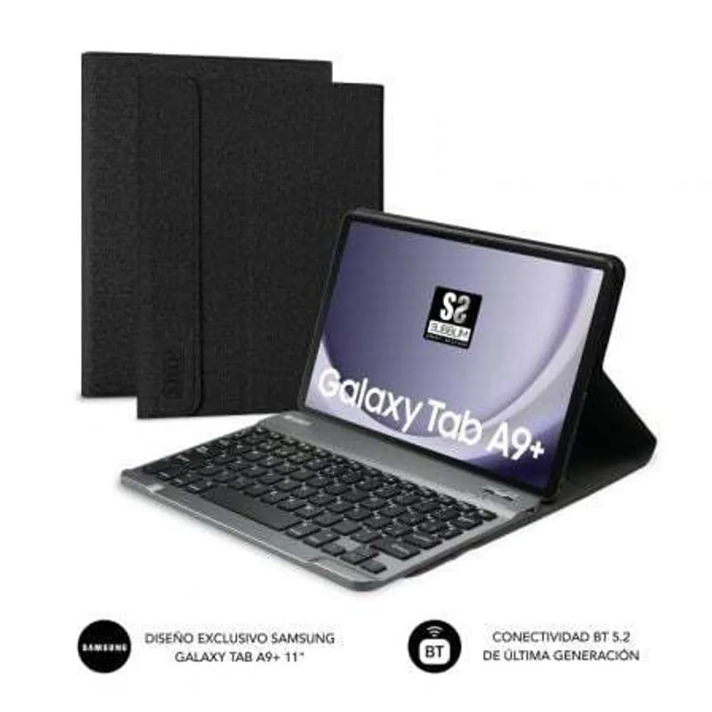 Étui Clavier Samsung Galaxy A9+ Subblim pour Travail Mobile Noir