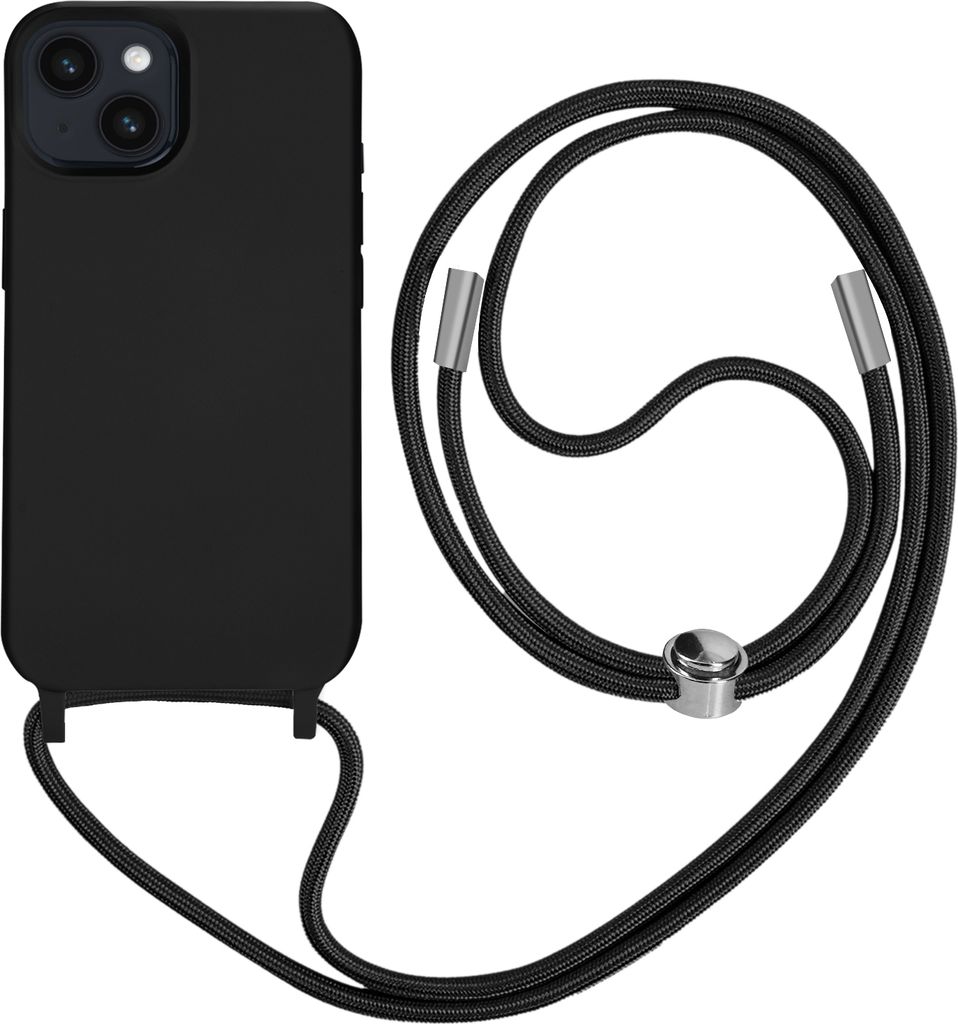 Apple iPhone 14 Plus Schutzhülle mit 80cm langer Nylonkette - Schwarz