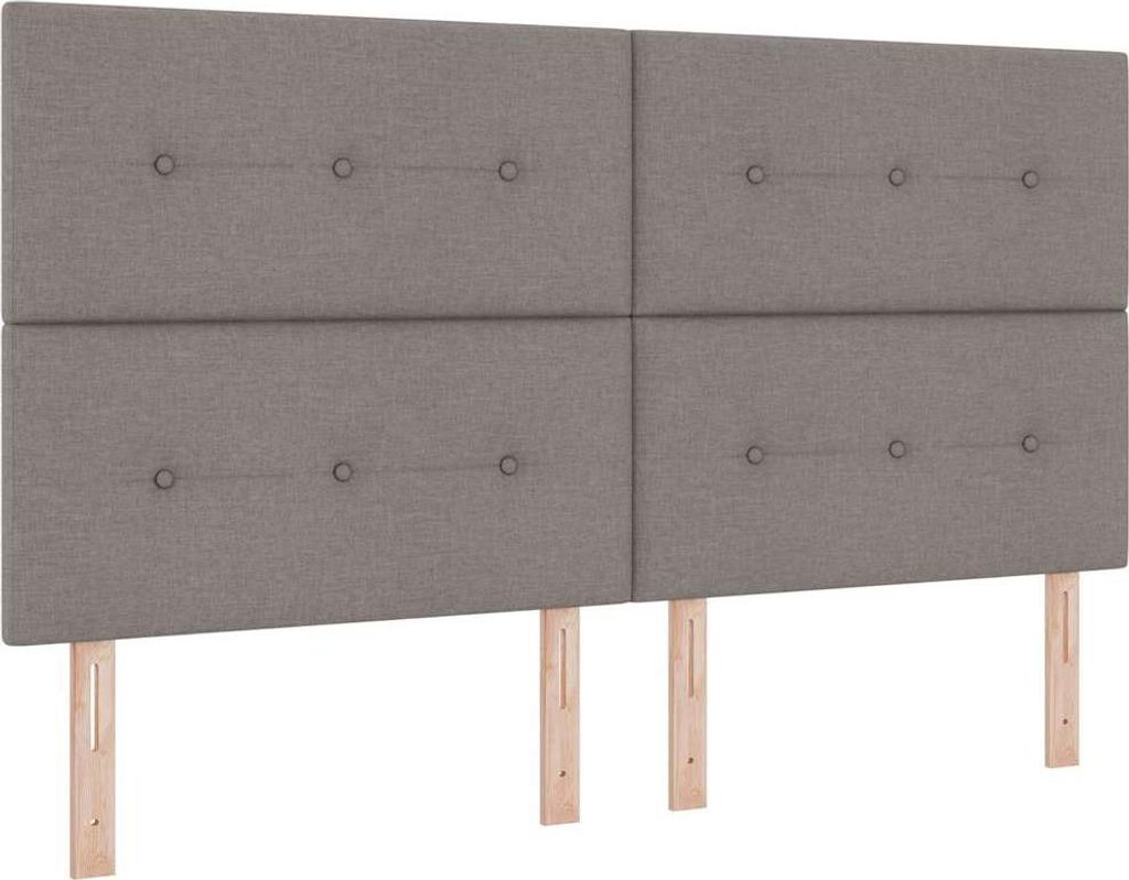 vidaXL LED Kopfteil mit LED-Lichtleisten Taupe 180 cm Stoff