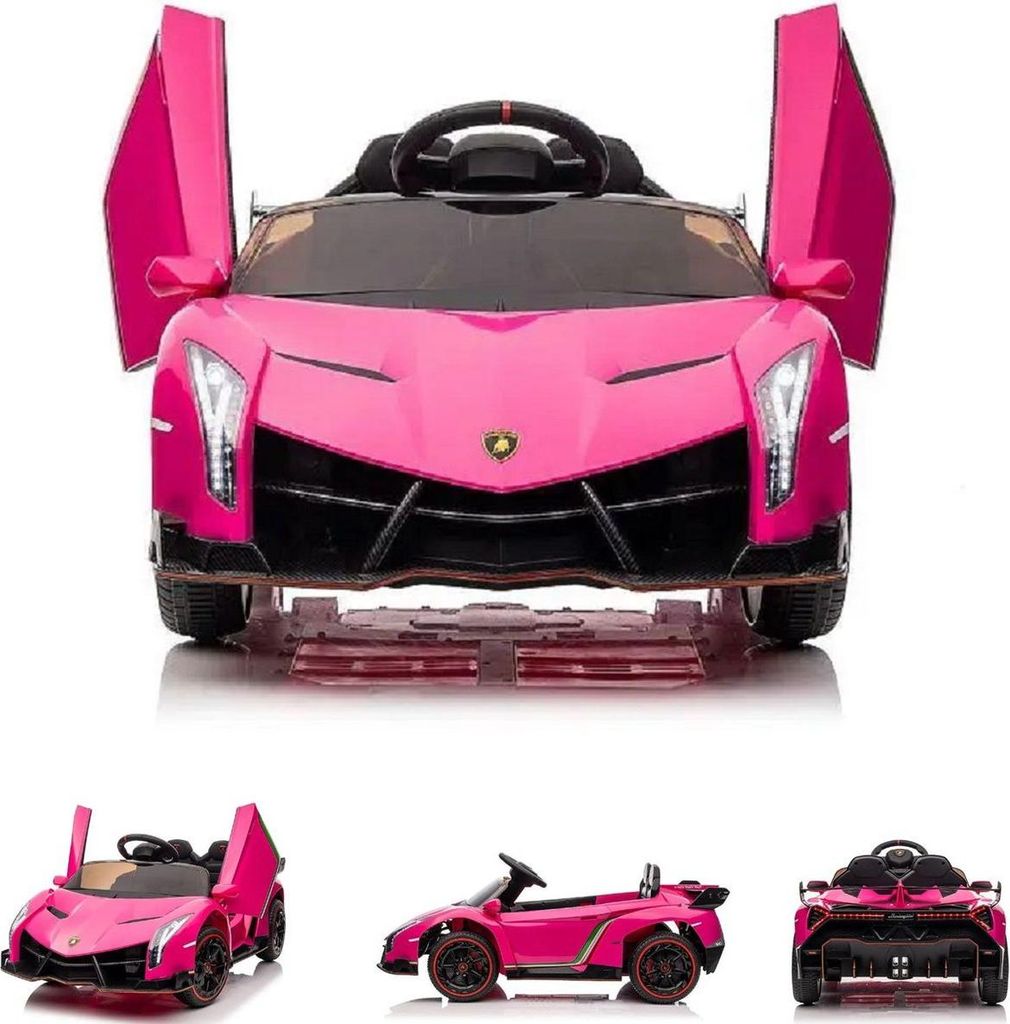ES-Toys Kinder Elektroauto Lamborghini Veneno 615B EVA-Reifen Fernbedienung pink