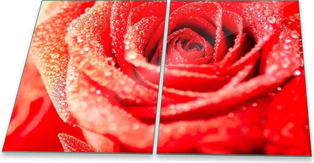 Piastra Vetro Copri Fornelli 2x40x52 Rose Red - Tagliere e Paraspruzzi