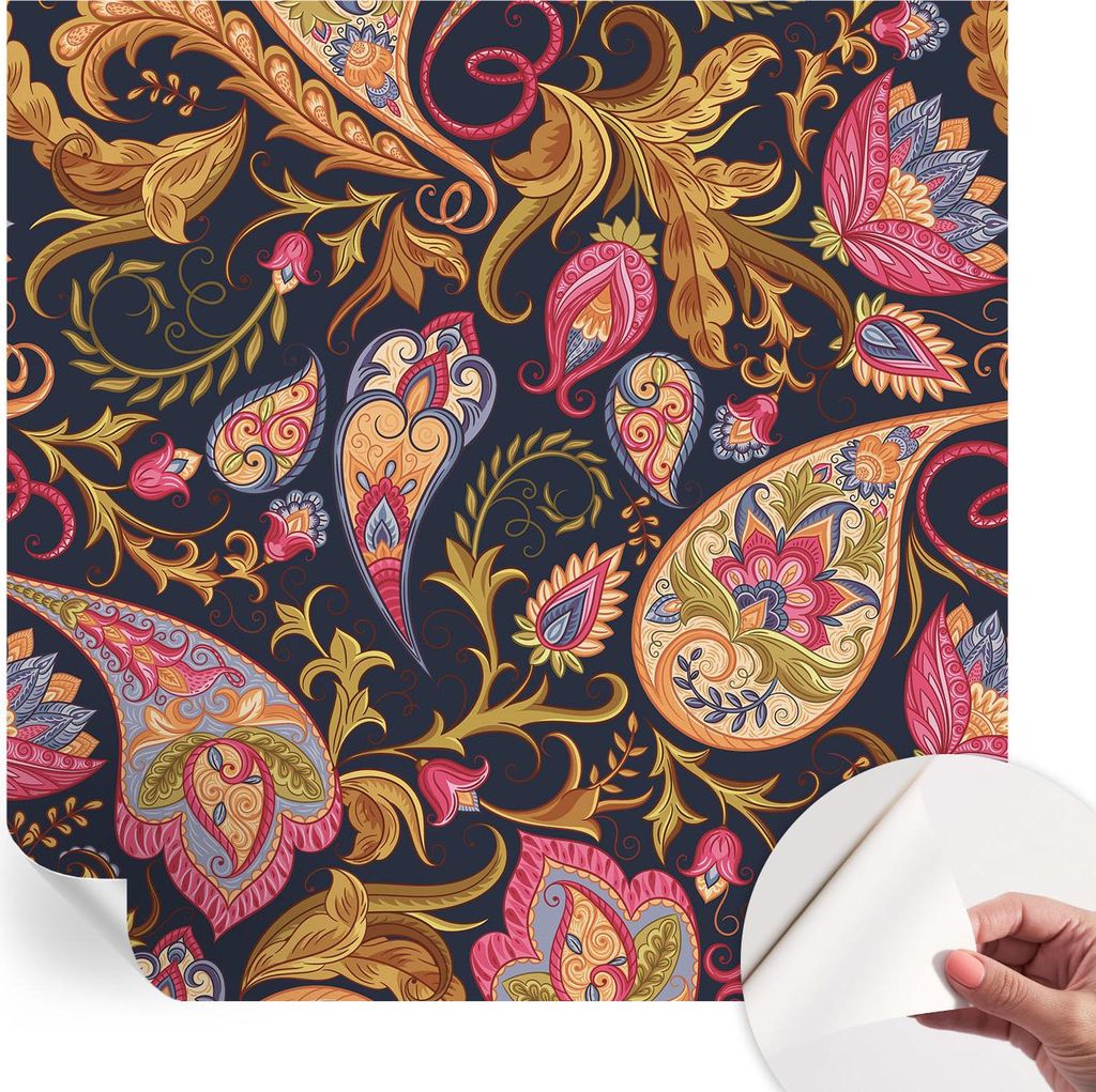 Selbstklebende Wandtapete - Dekorative Tapete für Wohnzimmer - Klebefolie für Wandbilder - Tapetenfolie für Wanddekoration - 250x250 cm - Buntes...