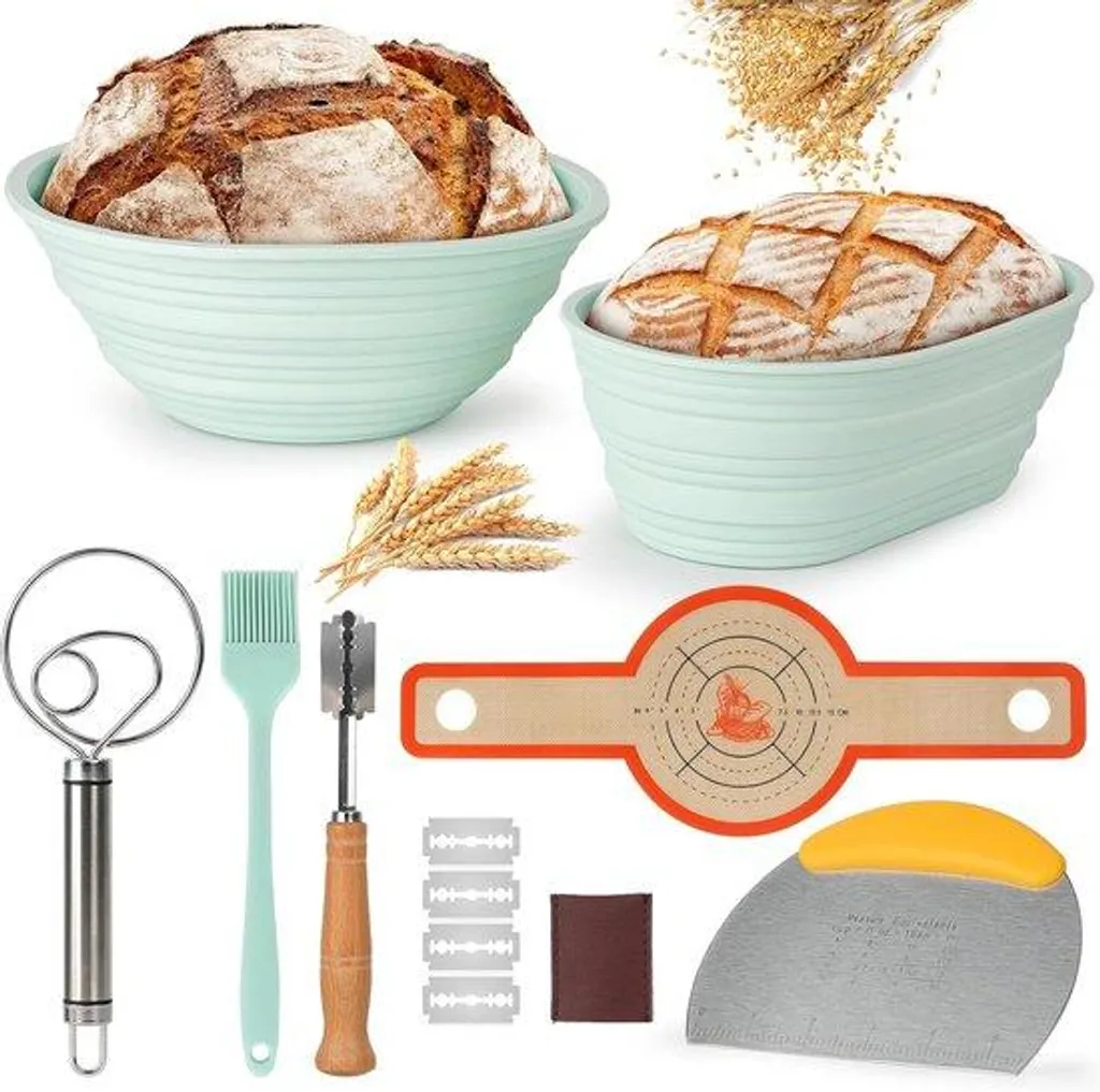 Banneton Pain Osier Naturel - Lot de 2 Corbeilles de Fermentation Pro