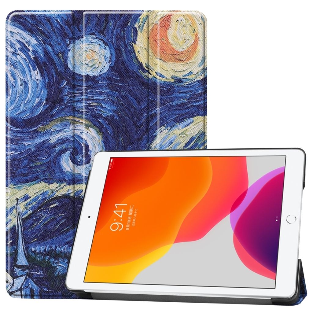Mobigear Tri-Fold iPad 9 (2021) Hülle Klapphülle - The Starry Night