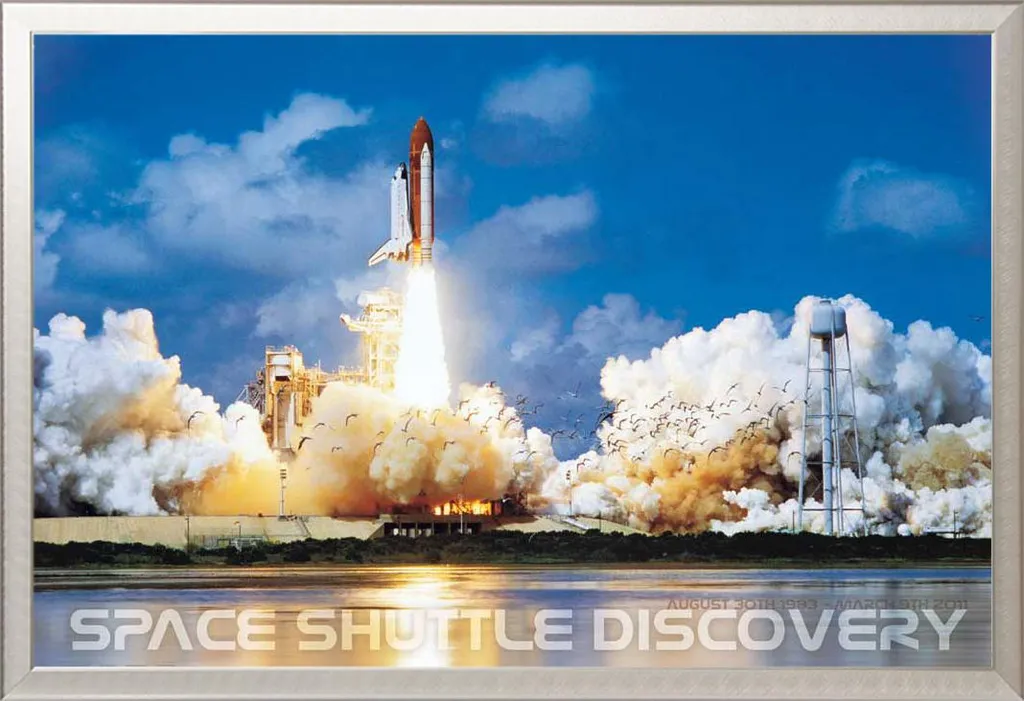 Poster Discovery NASA con Cornice Alluminio Shinsuke - Arte Spaziale