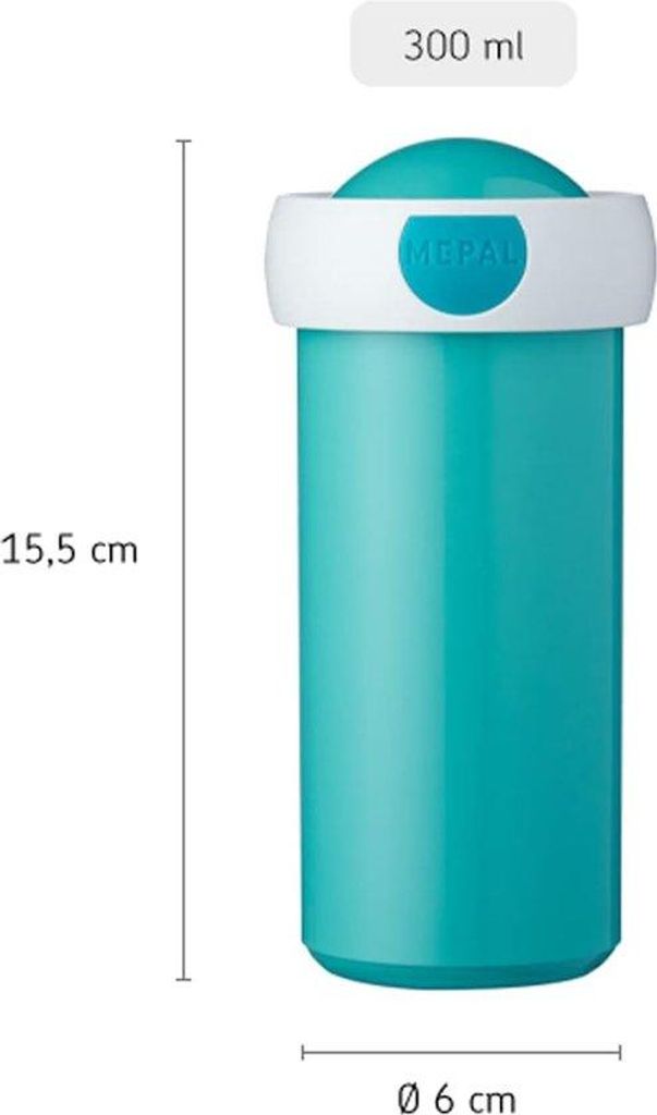 Kinderwasserflasche - Herstellbar - BPA-frei und Waschmaschinetauglich - 300 ml - Türkis