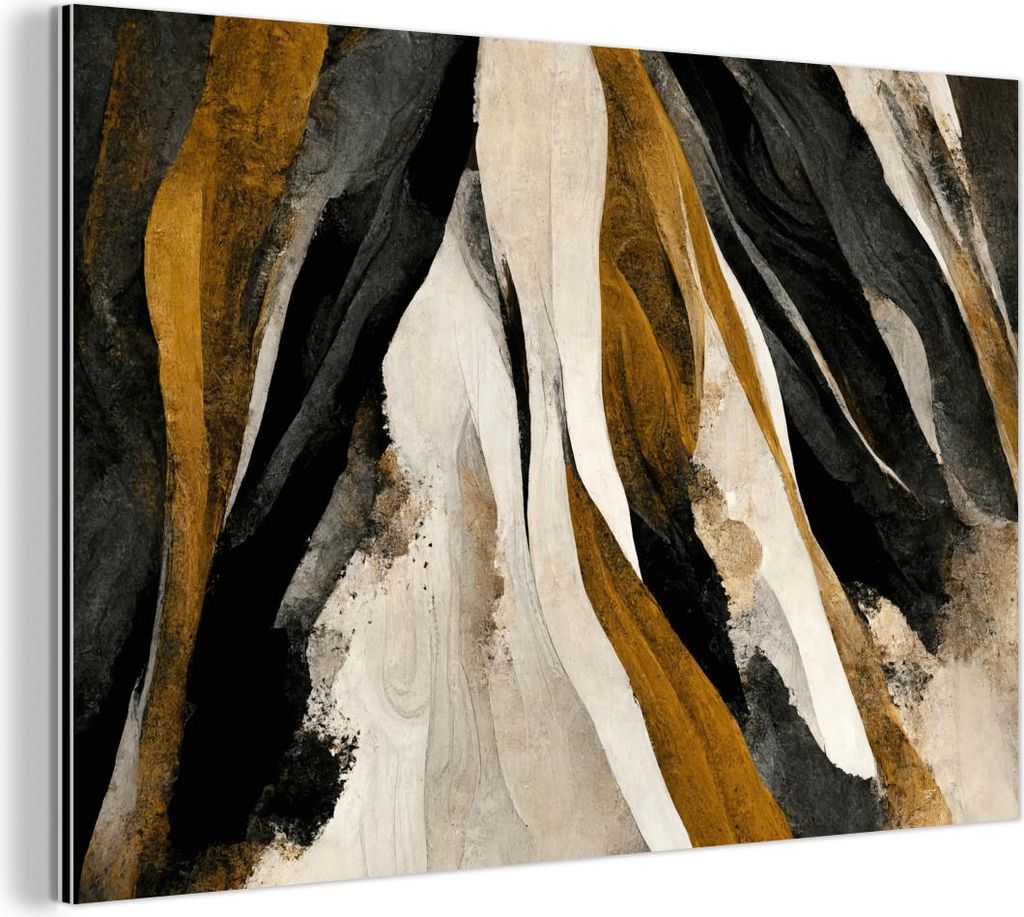 MuchoWow Wanddekoration Metall Metallbild Wandkunst 30x20 cm Farbe - Landschaft - Braun - Schwarz MuchoWow Aluminium Gemälde - Aluminiumgemälder